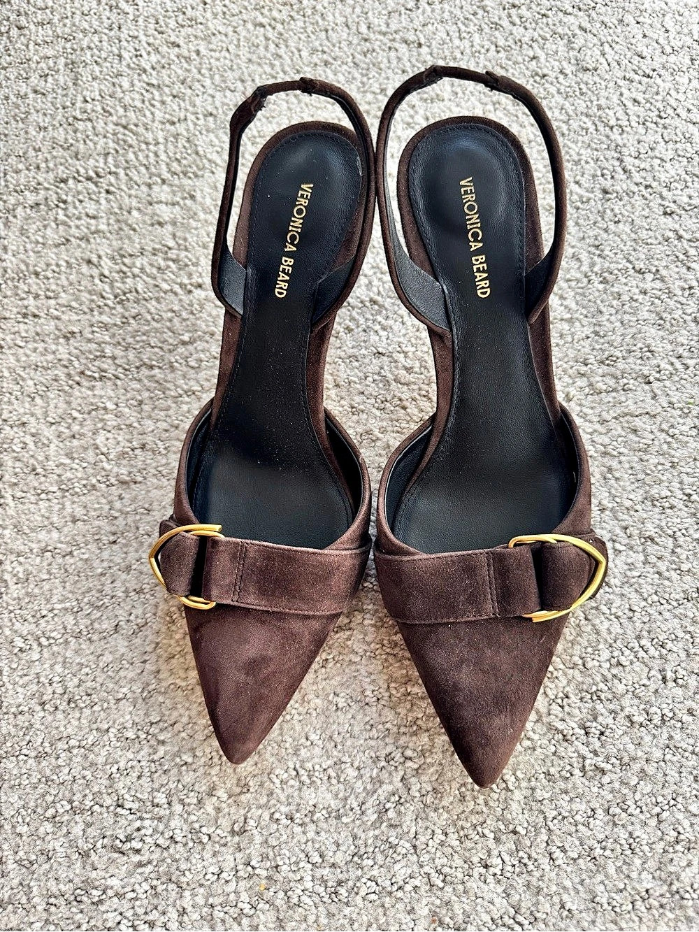 NWT Veronica Beard Luciana Suede Slingback Pump Pumps Brown